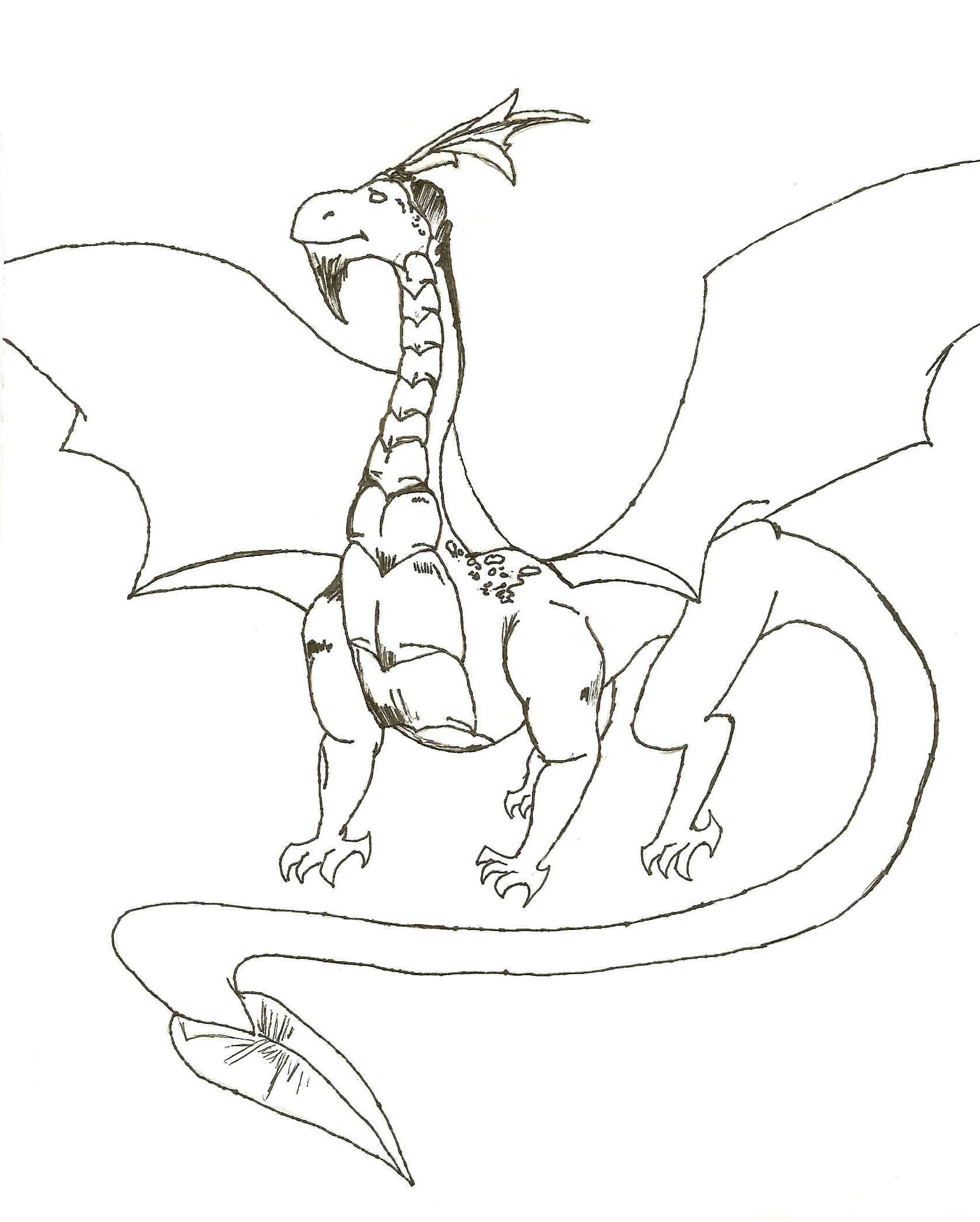 Dragon Cartoon Drawing Beautiful Image