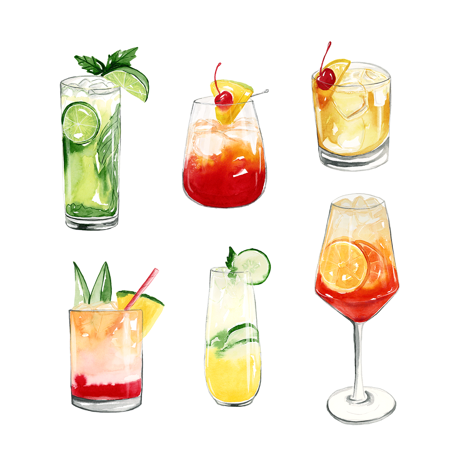 Drinks Drawing Beautiful Image