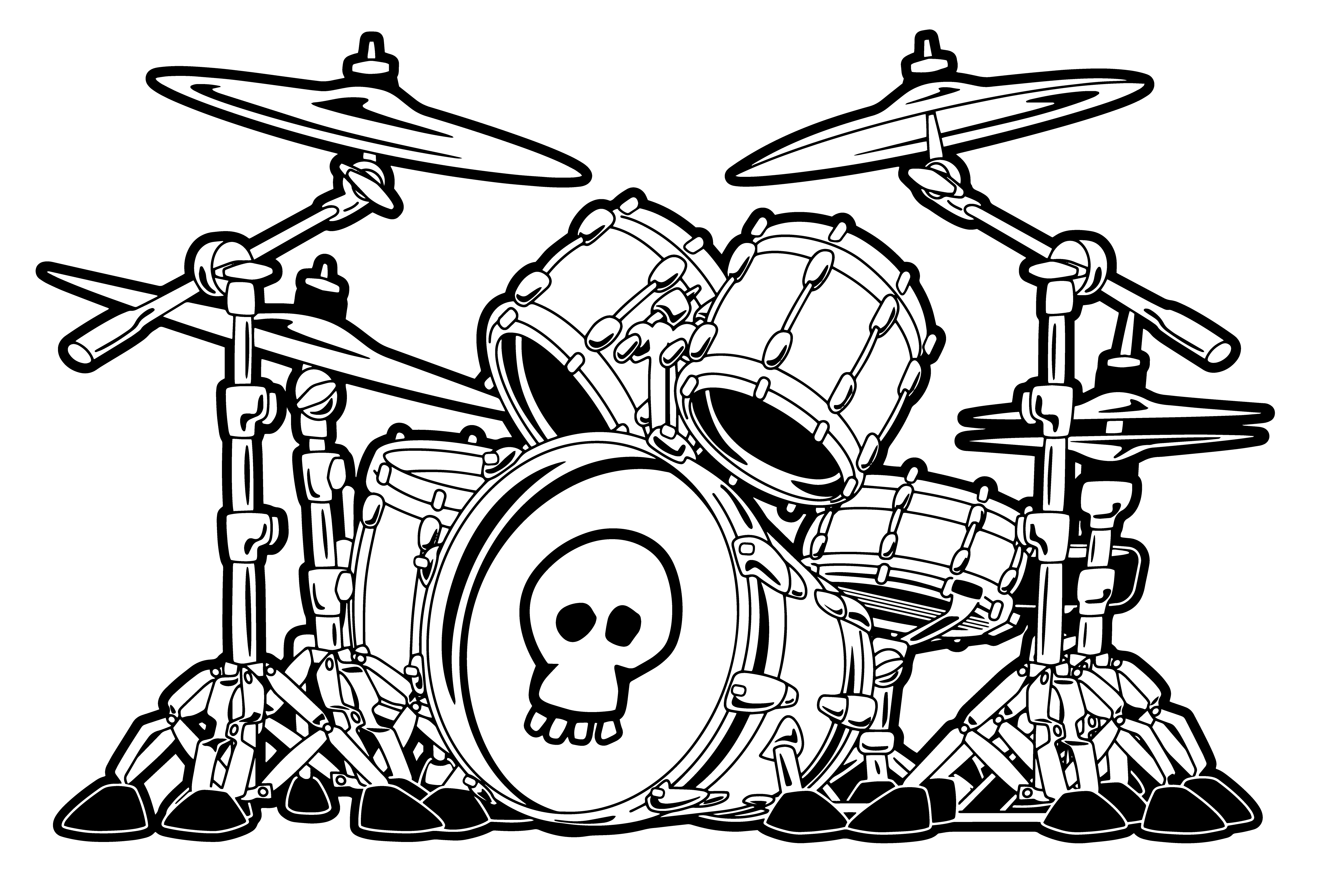 Drum Set Drawing Amazing