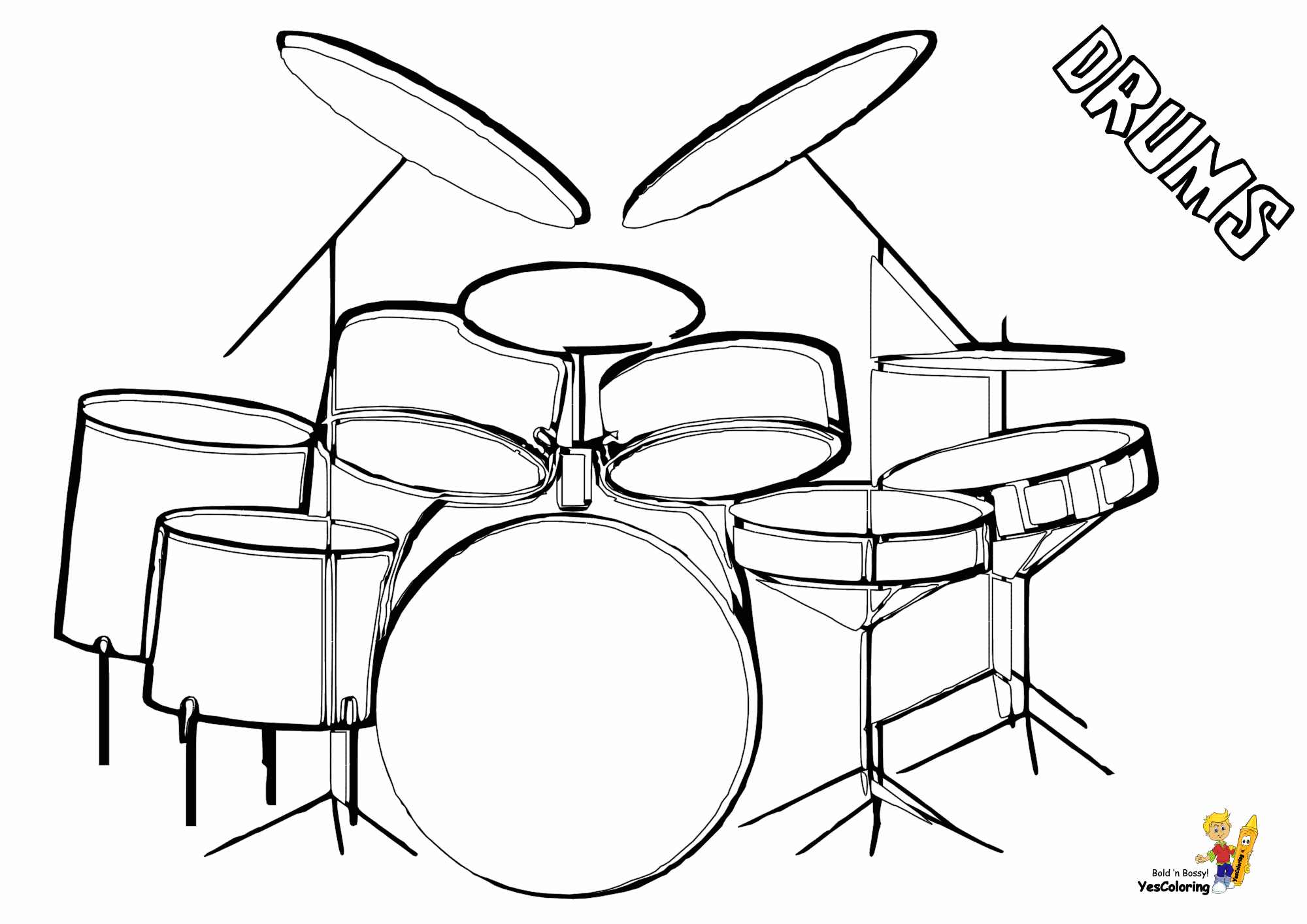 Drum Set Drawing Beautiful Image