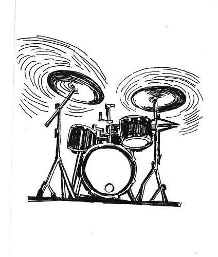 Drum Set Drawing High-Quality