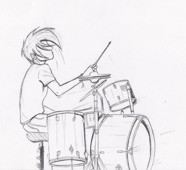 Drummer Drawing Art