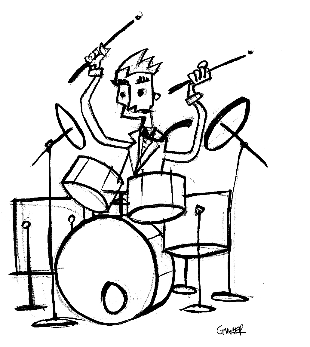 Drummer Drawing Beautiful Image