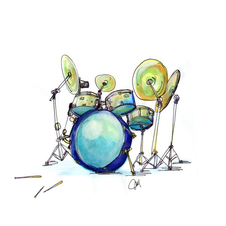 Drumming Drawing Image