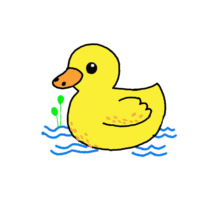 Duck Cartoon Drawing Image - Drawing Skill