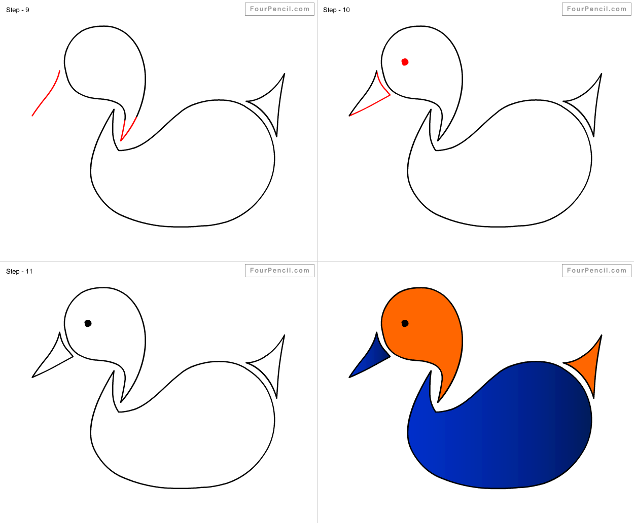 Duck Simple Drawing Pics
