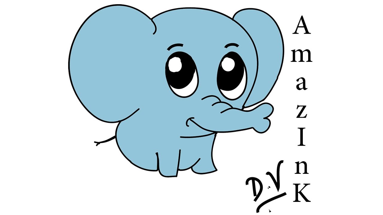 Elephant Cartoon Drawing High-Quality - Drawing Skill
