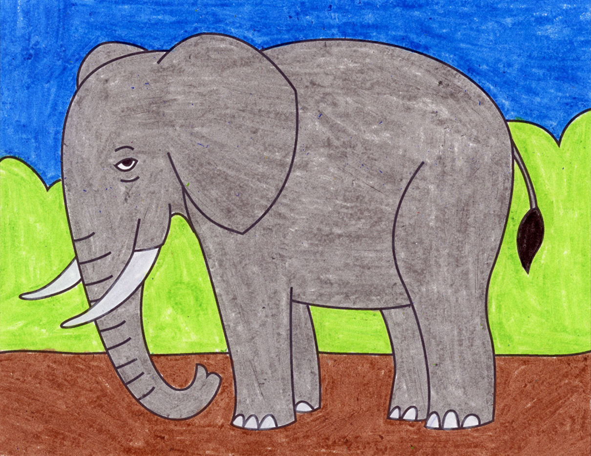 Elephant Kid Drawing Image