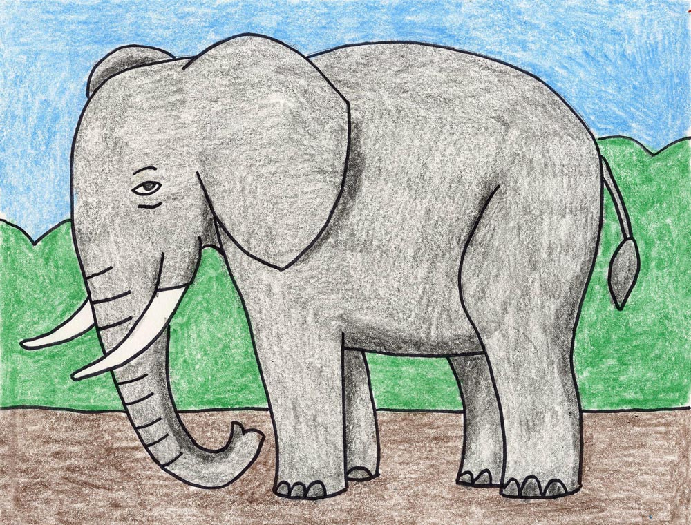 Elephant Kid Drawing Pic