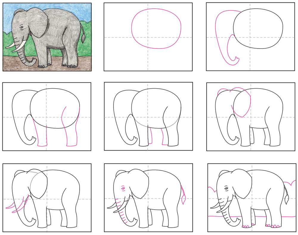 Elephant Kid Drawing