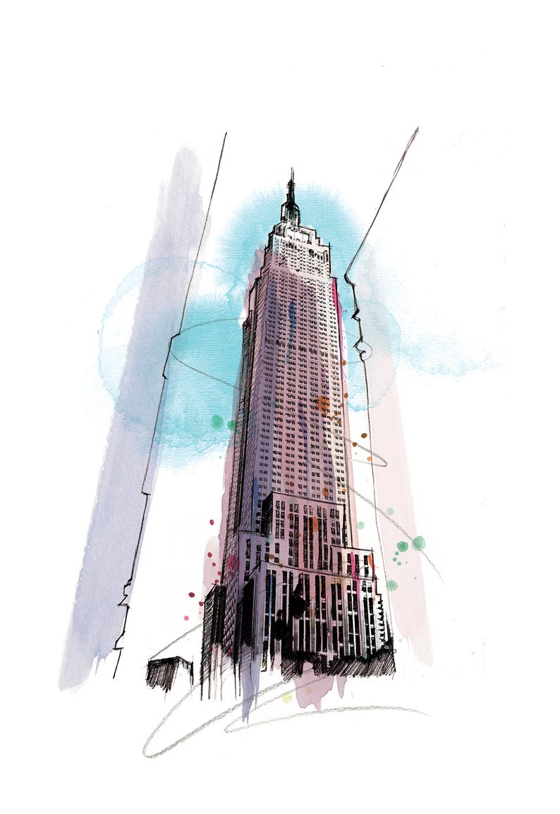 Empire State Building Drawing High-Quality