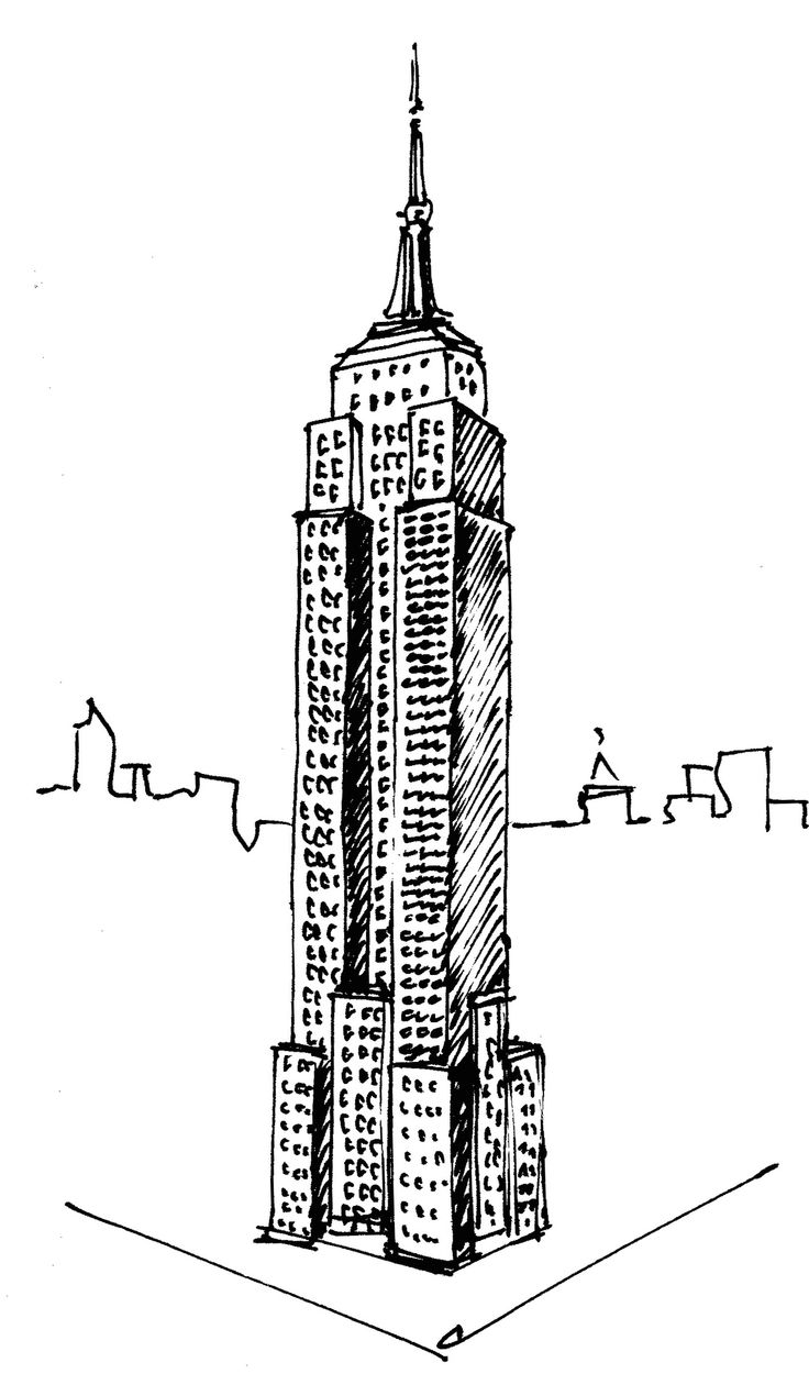 Empire State Building Drawing Realistic