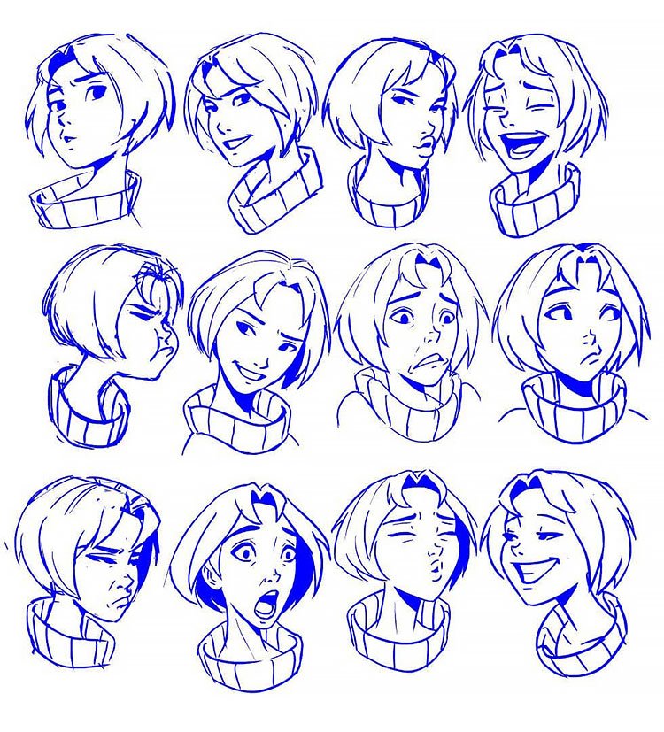 Face Expression Drawing Art