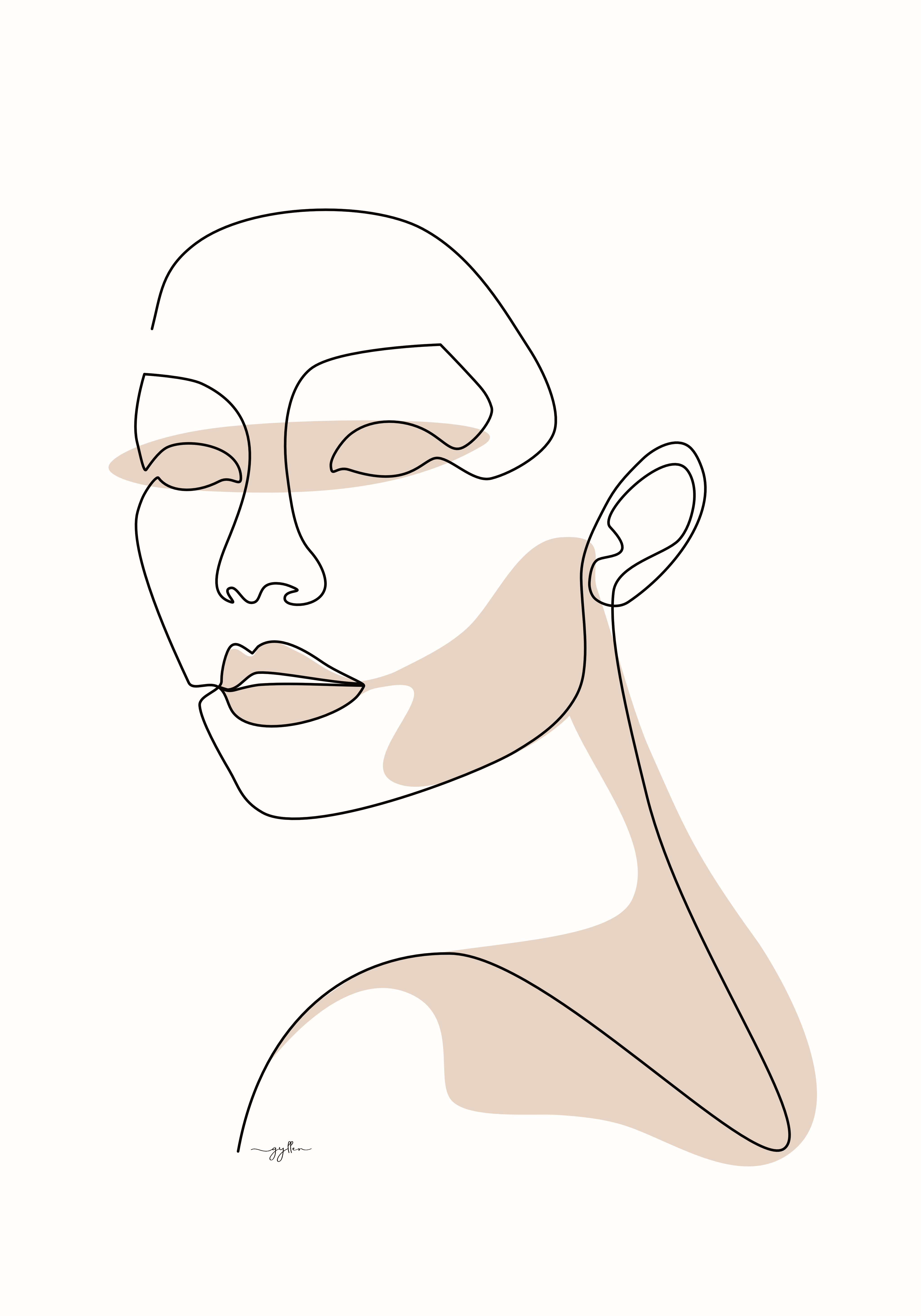Face Line Drawing Art