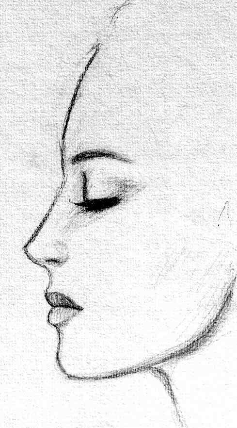 Face Profile Drawing Beautiful Art