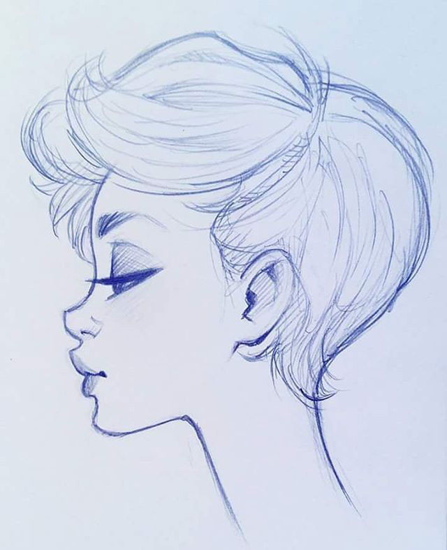 Face Side View Drawing Pics