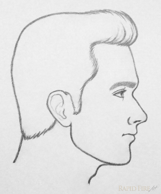 Face Side View Drawing Sketch