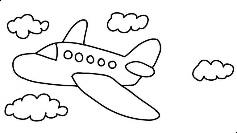 Airplane Simple Drawing Art