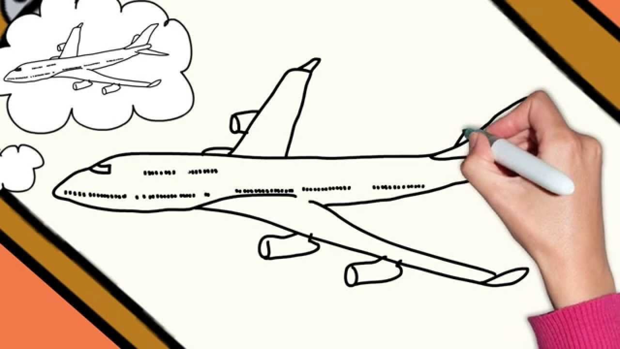 Airplane Simple Drawing Beautiful Art