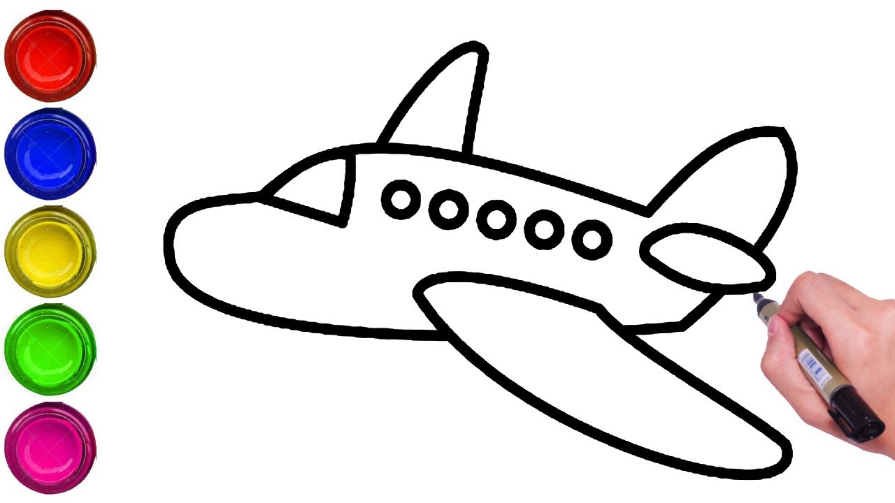 Airplane Simple Drawing Realistic