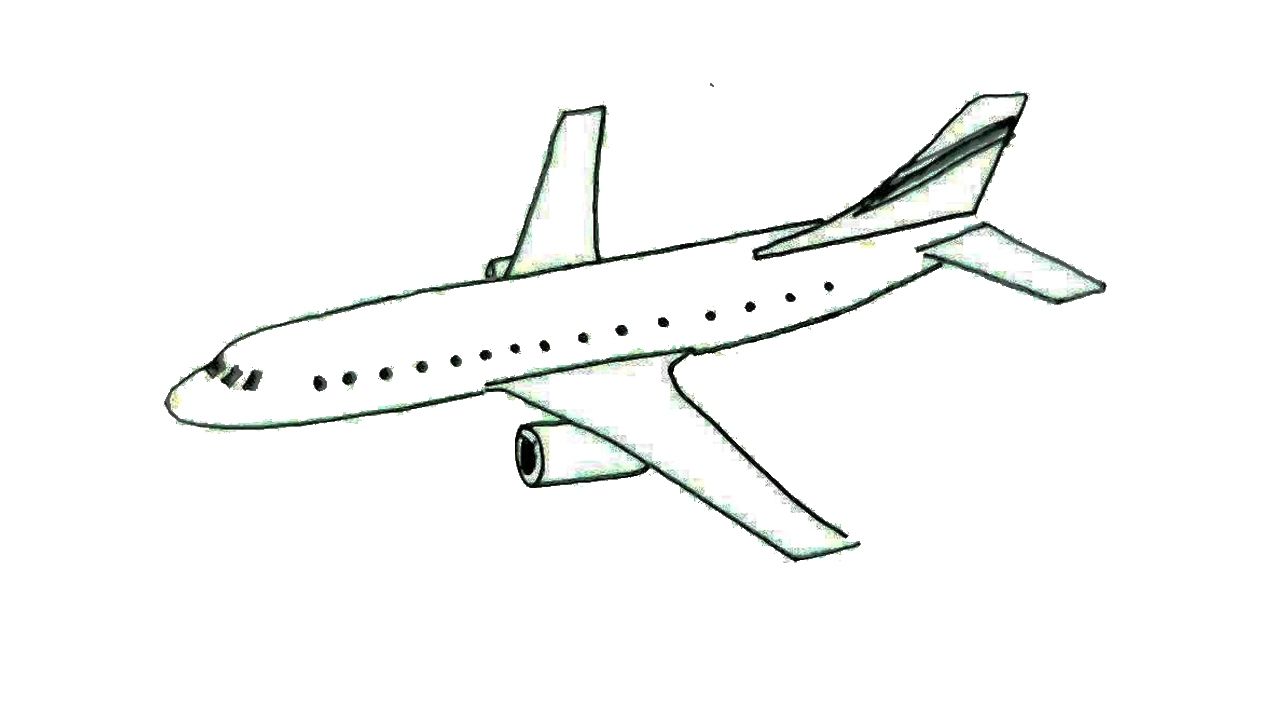 Airplane Simple Drawing Sketch