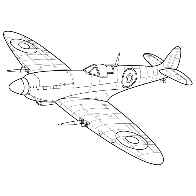 Airplane Simple Drawing