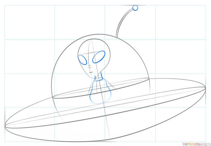 Alien Ships Drawing Art