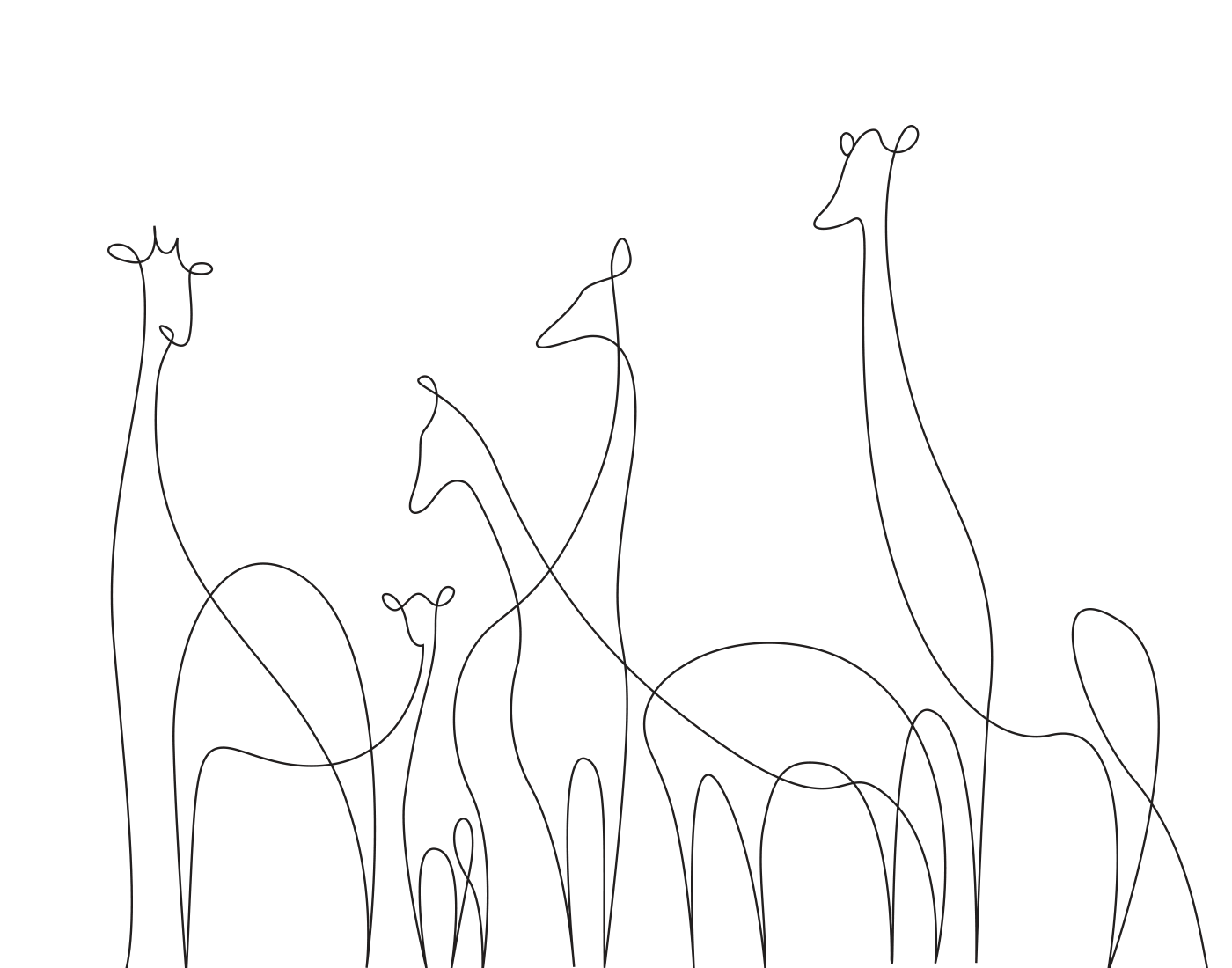 Animals Line Drawing Beautiful Image