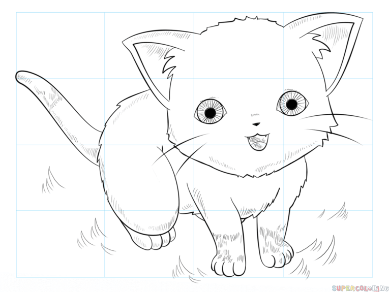 Anime Cat Drawing Image