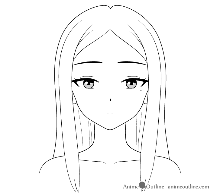 Anime Face Drawing Sketch