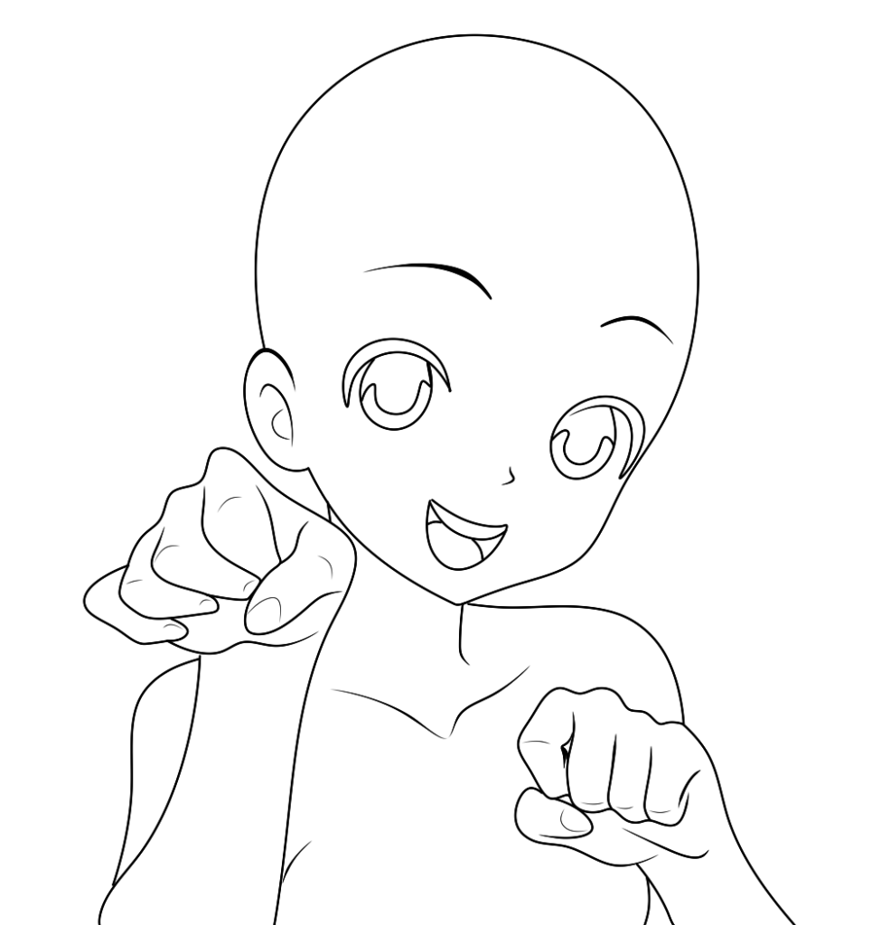 Anime Girl Base Drawing Image