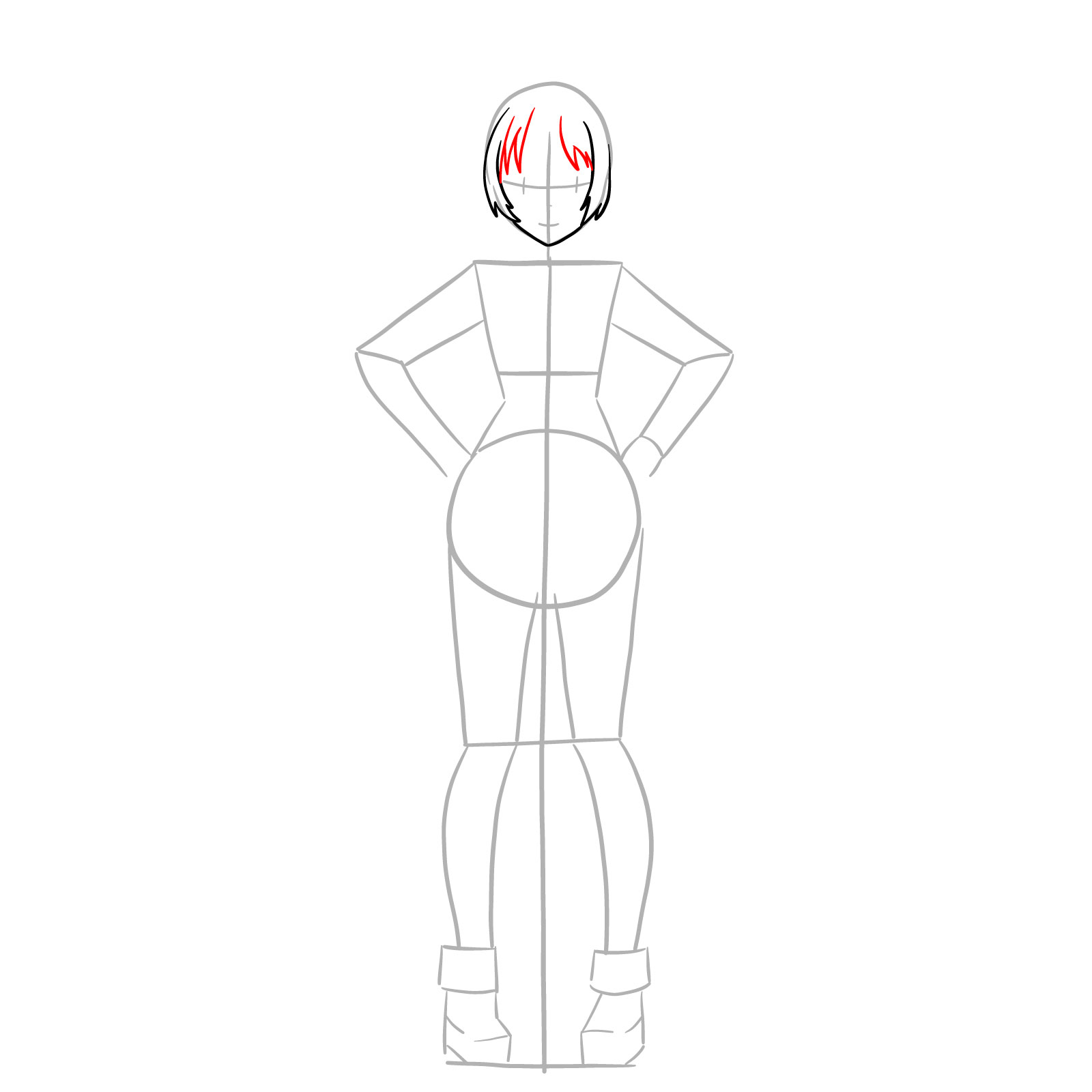 Anime Girl Full Body Drawing Art
