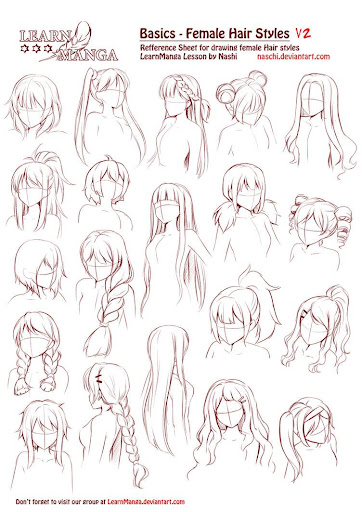 Anime Girl Hair Drawing Art