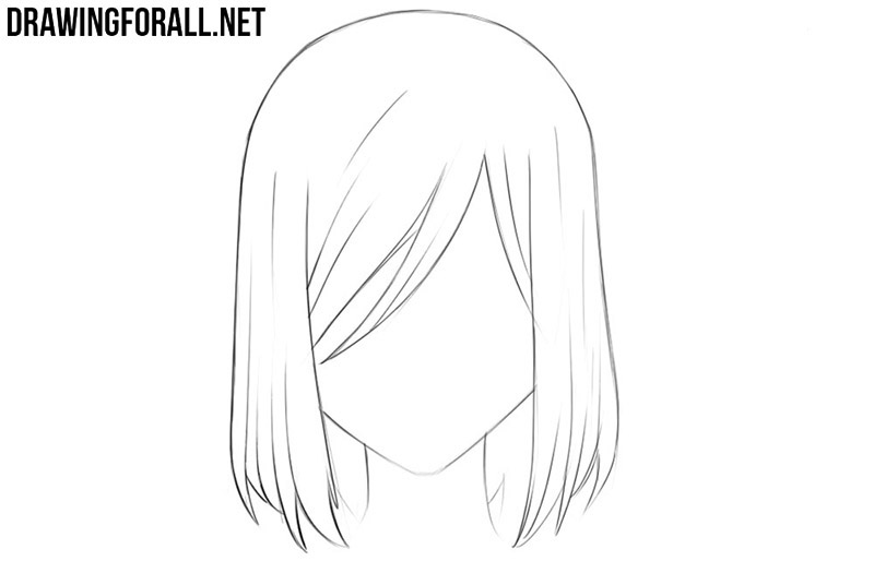 Anime Girl Hair Drawing High-Quality