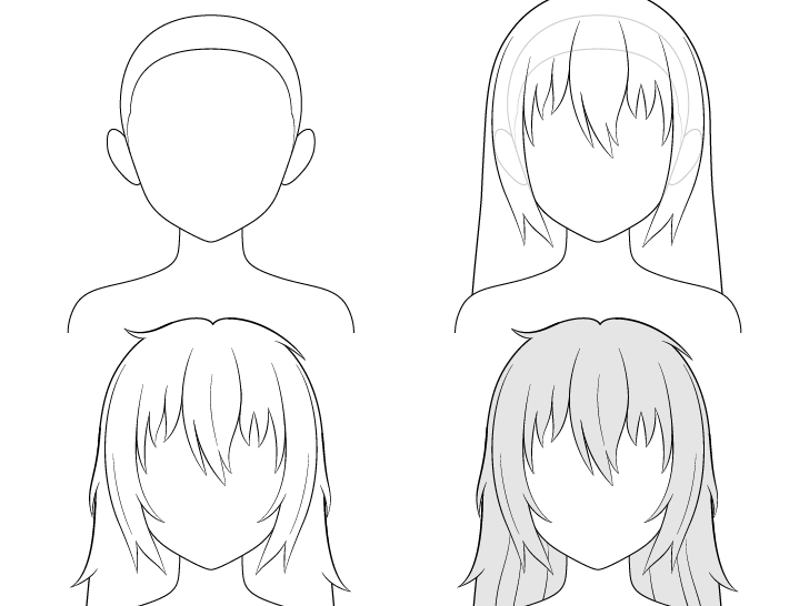 Anime Girl Hair Drawing Image