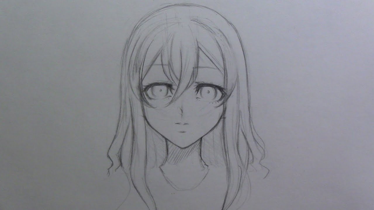Anime Girl Hair Drawing Photo