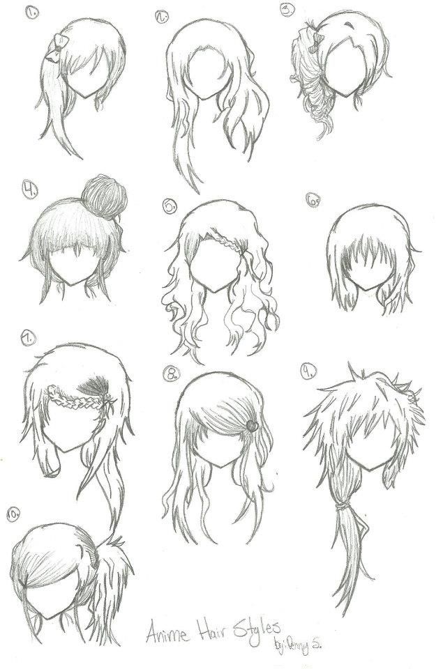 Anime Girl Hair Drawing Picture