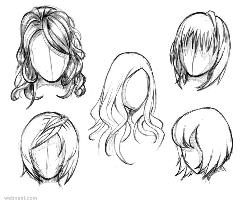 Anime Girl Hair Drawing Realistic
