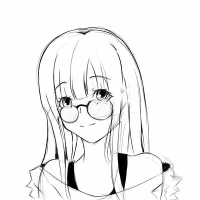 Anime Girl Hair Drawing
