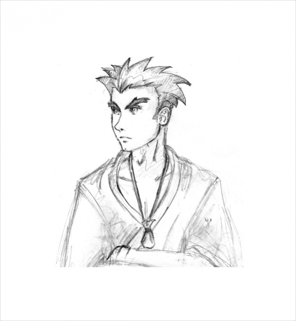 Anime Guy Drawing Sketch