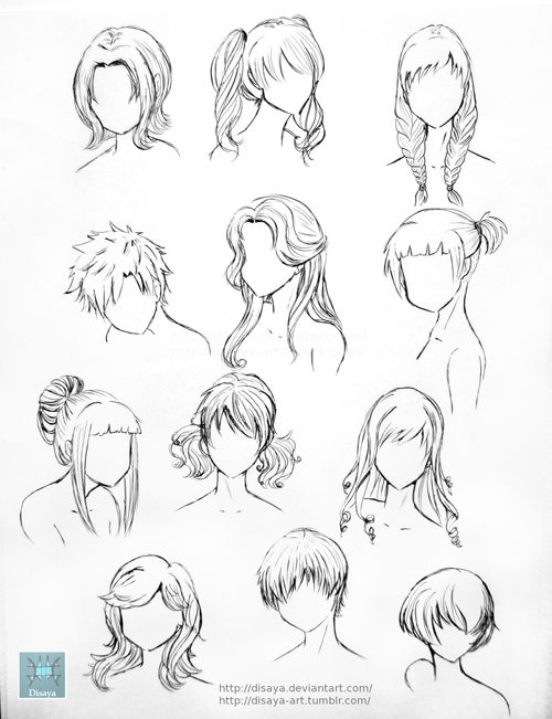 Anime Hair Art Drawing