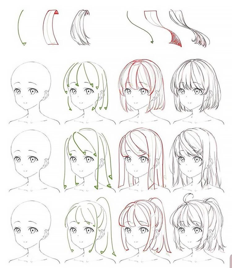 Anime Hair Drawing