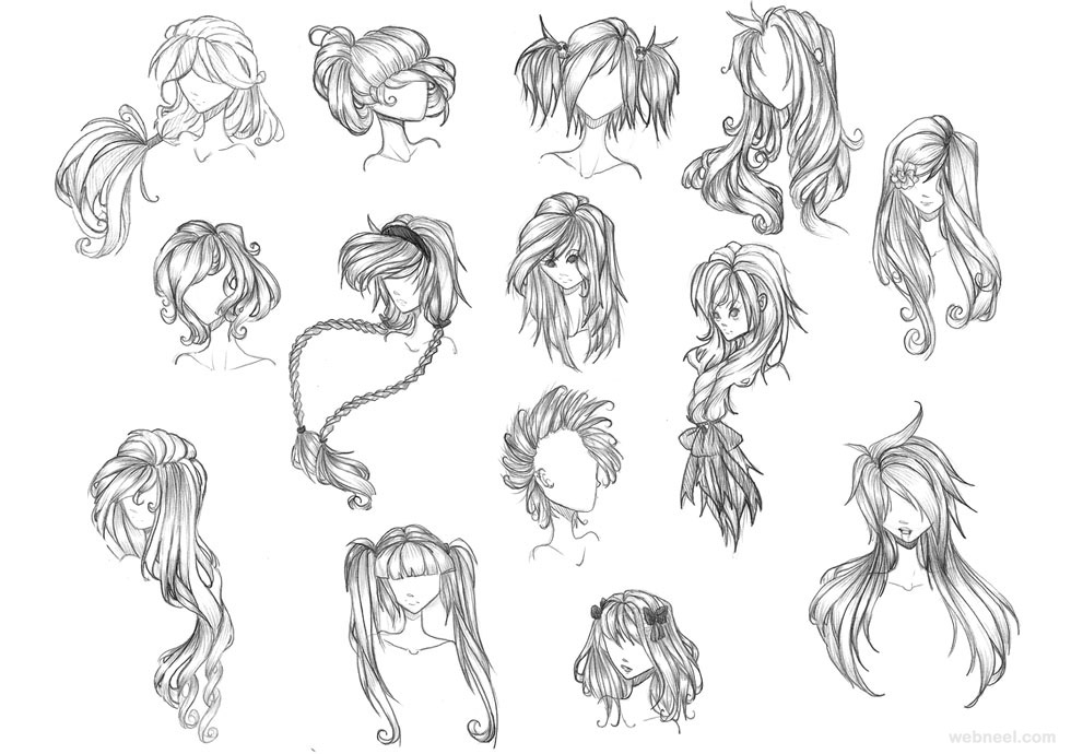 Anime Hair Drawing High-Quality