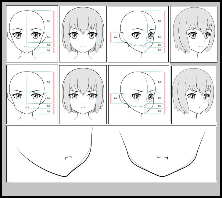 Anime Head Drawing Sketch