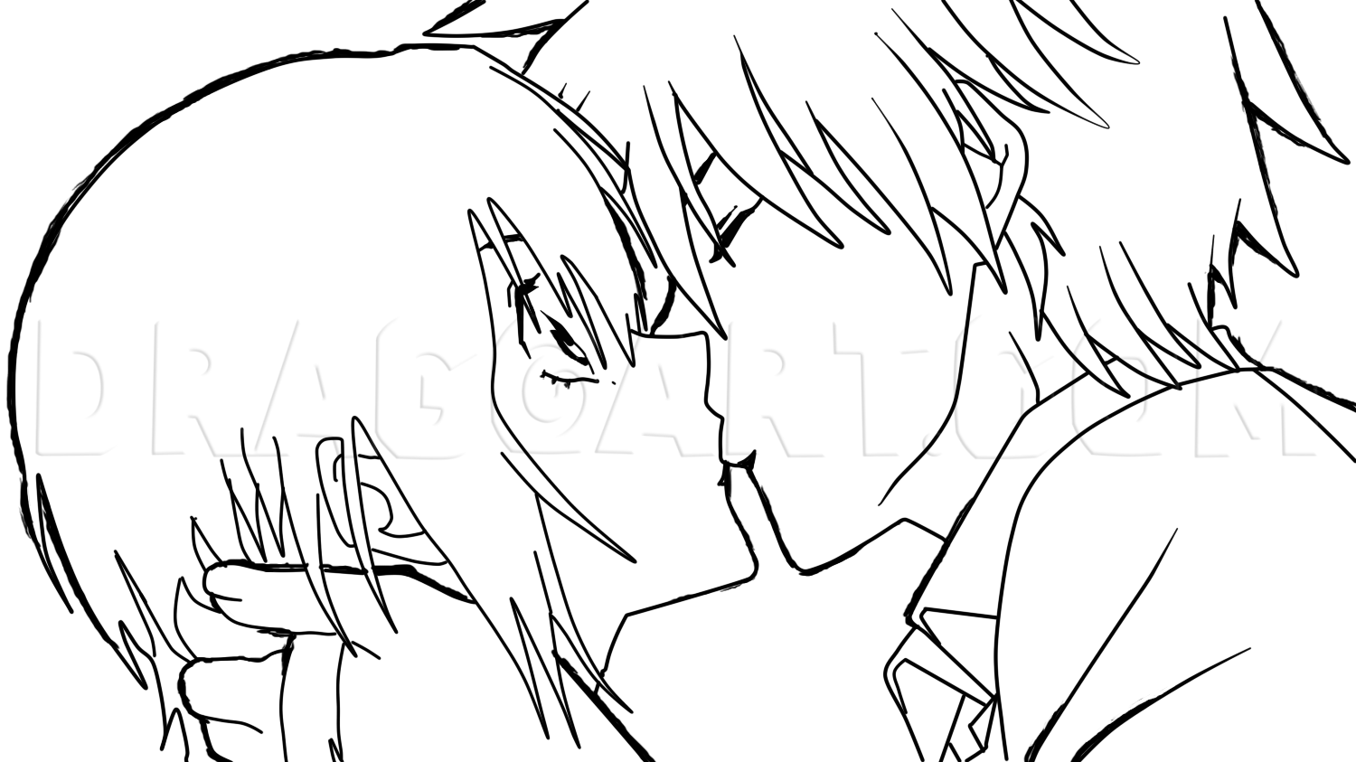 Anime Kiss Drawing Beautiful Art