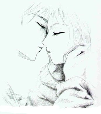 Anime Kiss Drawing Photo