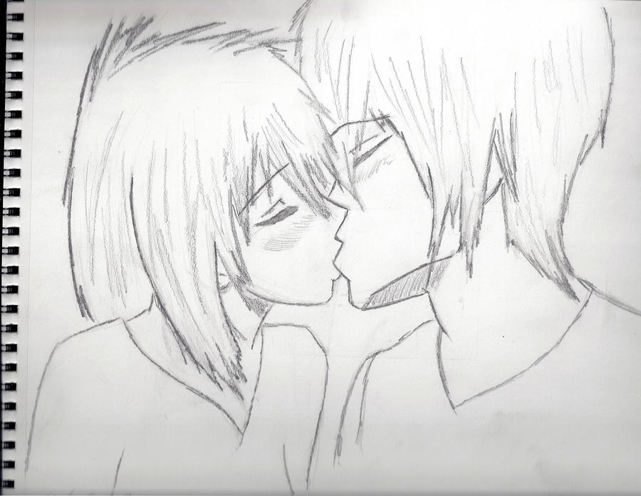 Anime Kissing Drawing Image