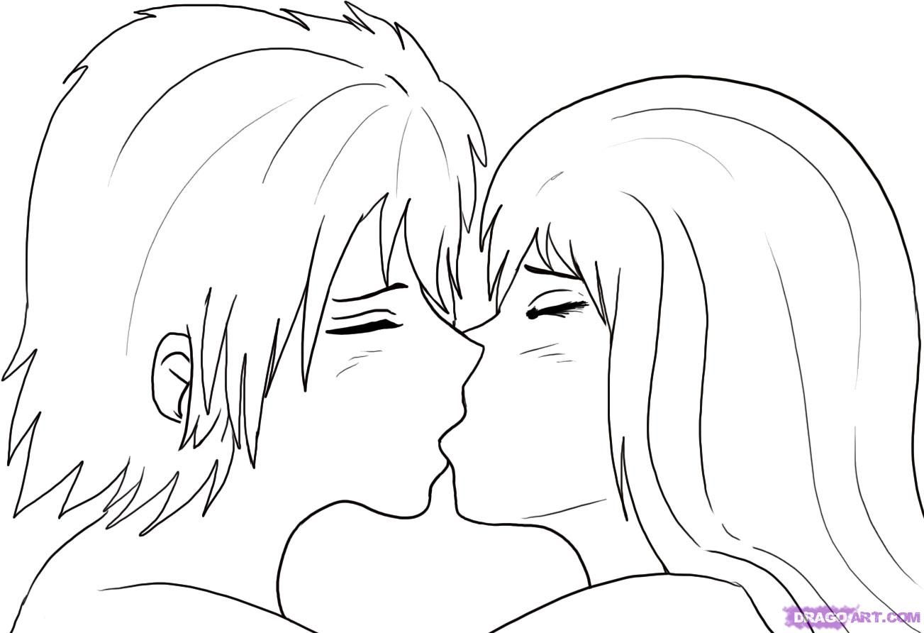 Anime Kissing Drawing Images