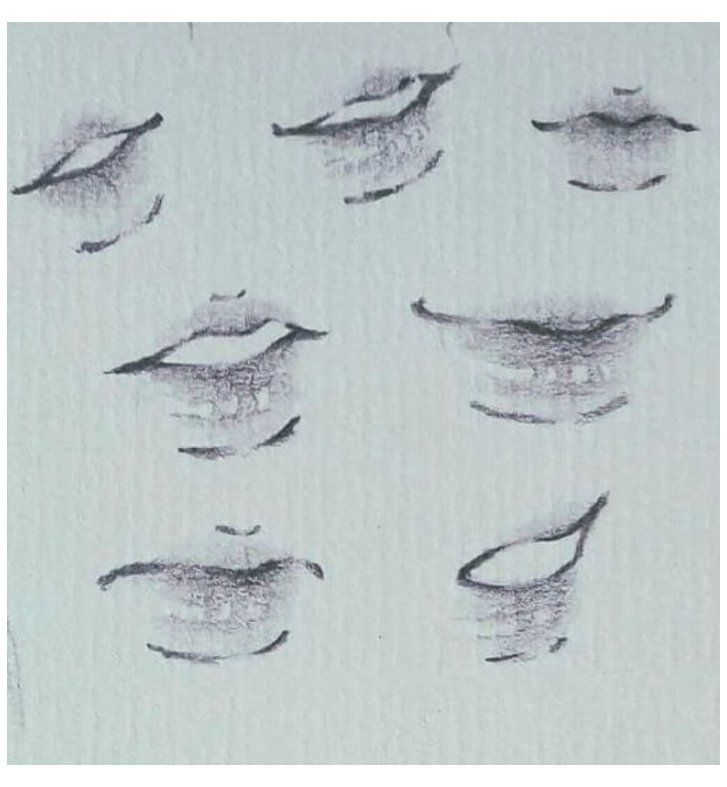 Anime Lips Drawing Art