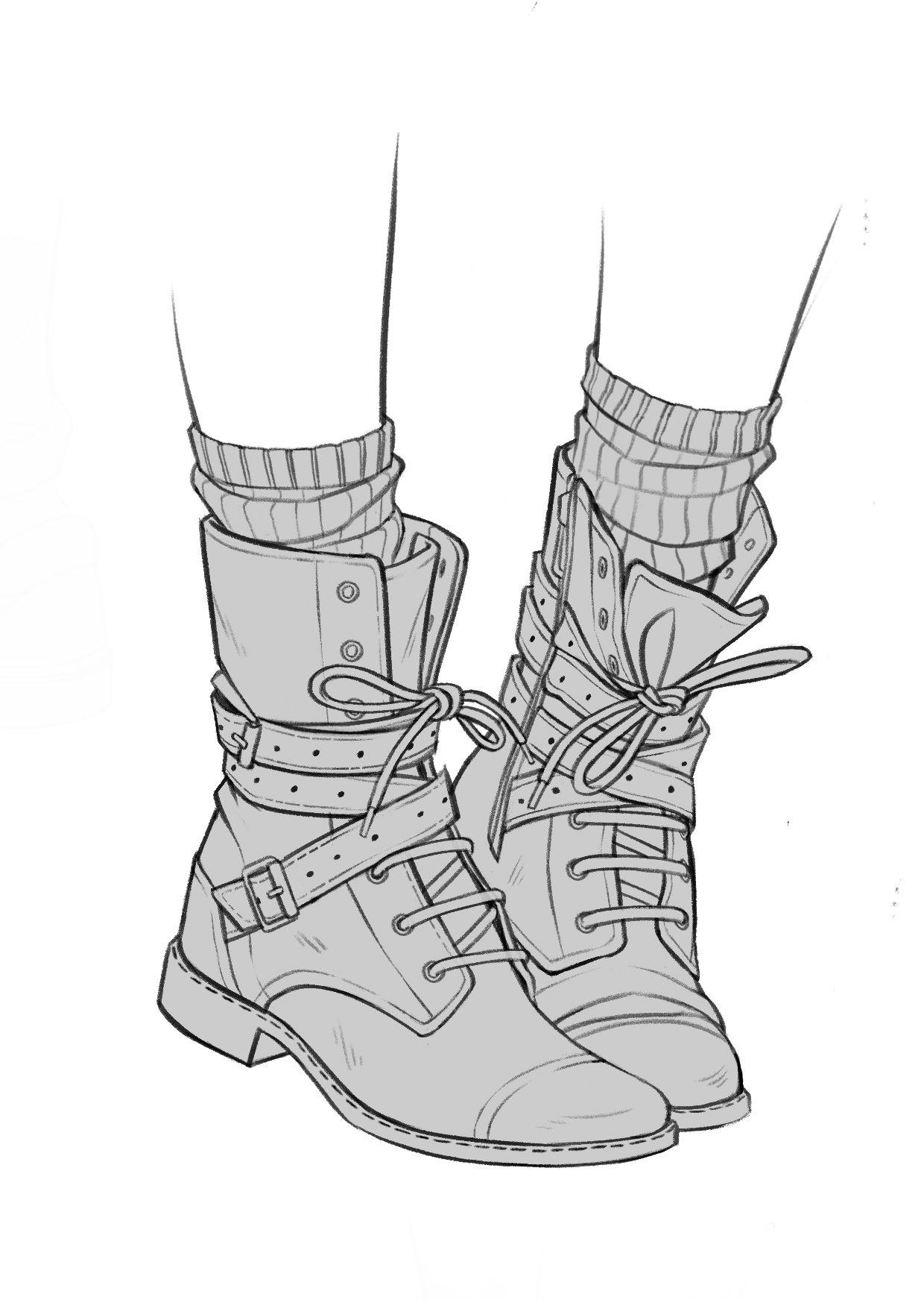 Anime Shoes Drawing High-Quality